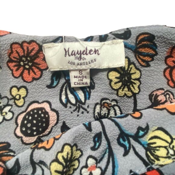 Hayden Los Angeles Womens Cold Shoulder Floral Mini Dress-Gray-Size Small-GUC - Picture 5 of 6